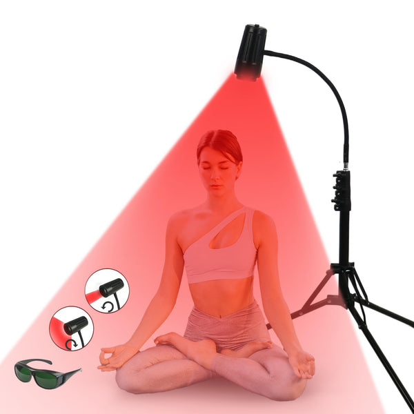 red light therapy lamp stand - infrared light therapy lamp near for face body at home adjustable beam 660nm&850nm 20w