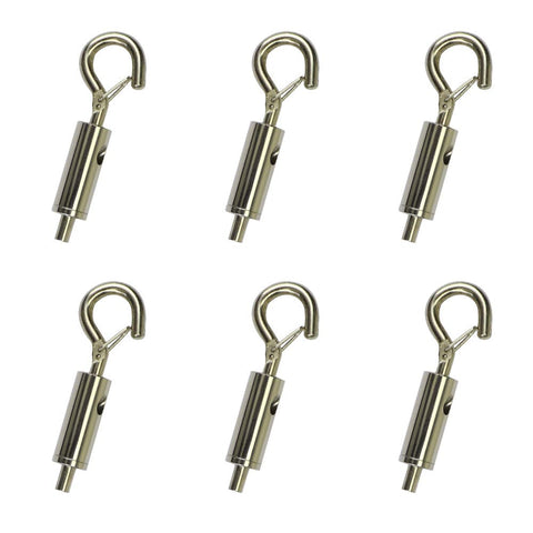 YQL Portable Hook & Eye Turnbuckle Tension for 1/16-3/32 Galvanized /304/316 Stainless Steel Cable Guide Wire Rope light hanging Suspension Accessories Pack-6