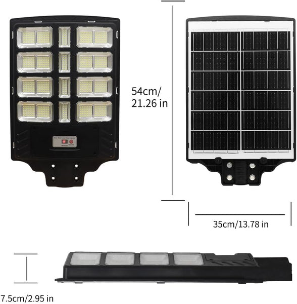 YQL Solar Street Light Outdoor 1800W Parking lot Light Waterproof Dusk to Dawn Motio Sensor Large Big Bright Commercial Solar Powered Ligth White for Outside