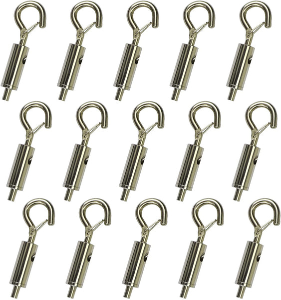 YQL Portable Hook & Eye Turnbuckle Tension for 1/16-3/32 Galvanized /304/316 Stainless Steel Cable Guide Wire Rope Light Hanging Suspension Accessories Pack-15