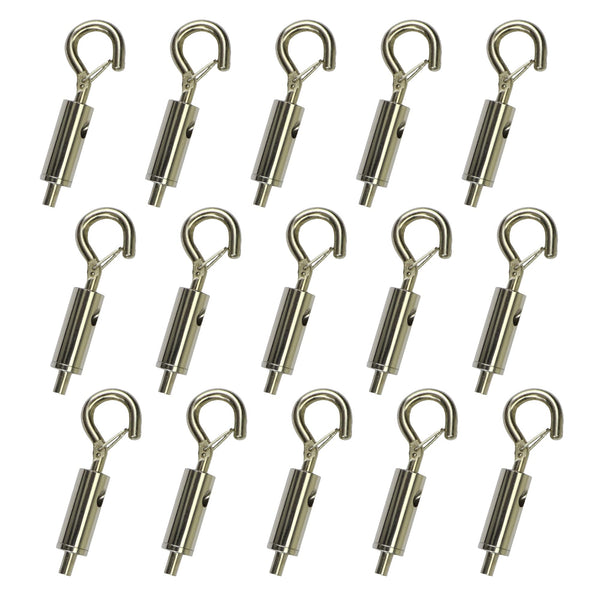 YQL Portable Hook & Eye Turnbuckle Tension for 1/16-3/32 Galvanized /304/316 Stainless Steel Cable Guide Wire Rope Light Hanging Suspension Accessories Pack-15