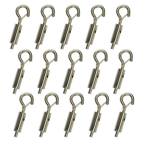 YQL Portable Hook & Eye Turnbuckle Tension for 1/16-3/32 Galvanized /304/316 Stainless Steel Cable Guide Wire Rope Light Hanging Suspension Accessories Pack-15
