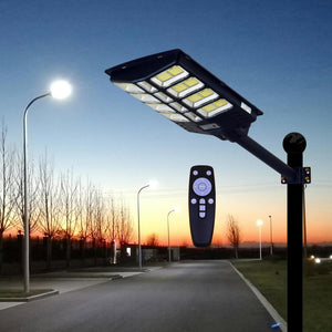 YQL Solar Street Light Outdoor 1800W Parking lot Light Waterproof Dusk to Dawn Motio Sensor Large Big Bright Commercial Solar Powered Ligth White for Outside
